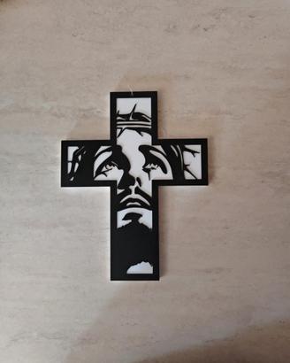 Croce con volto di Gesù in plastica
