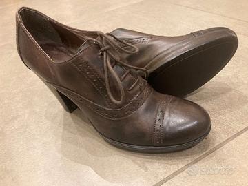 Scarpa pelle sintetica tacco 80 mm - n. 39 - caffè