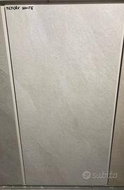 Piastrella in gres 60x120 effetto pietra bianco