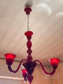 LAMPADARIO rosso murano  Voltolina.