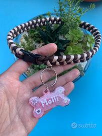 Collare portamedaglietta in pracord e medaglietta