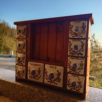 Porta spezie in ceramica e legno – stile rustico