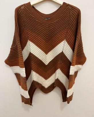 Maglione Shein - Taglia L - Marrone e Crema
