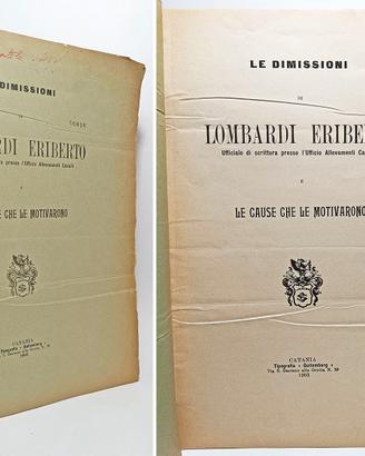 LE DIMISSIONI DI LOMBARDI ERIBERTO... 1903