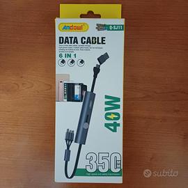 Cavo Ricarica Smartphone Tablet 6 in 1 40W