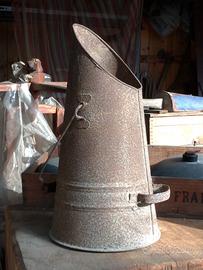 Antico secchio porta carbone vintage metal camino