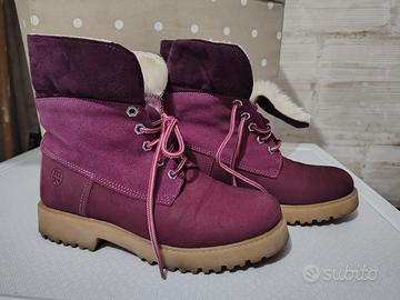 Stivaletti bordeaux con pelliccia – Numero 36