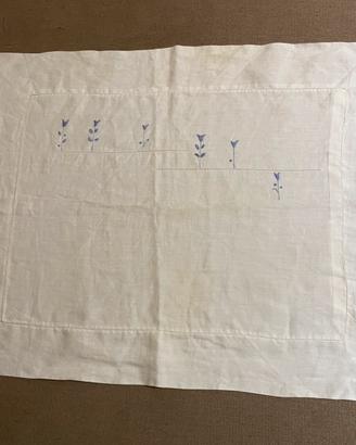 Vintage federa lettino ricamata lilla anni ’80
