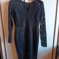 Abito Elegante Tubino Nero Pizzo