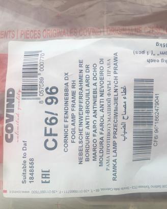 CORNICE FENDINEBBIA DX DESTRA CF6/96 1848558 DAF