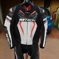 tuta moto 50 divisibile mtech in pelle 