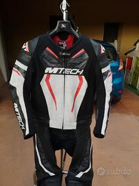 tuta moto 50 divisibile mtech in pelle 
