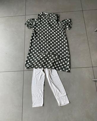 Camicetta a pois con leggings