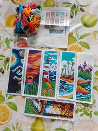 Kit punto croce segnalibri paesaggi ricamo creativ