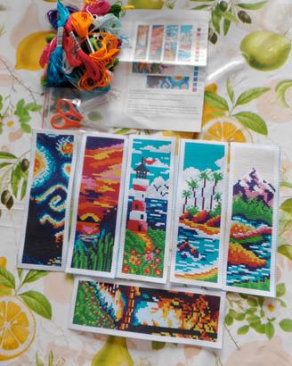 Kit punto croce segnalibri paesaggi ricamo creativ