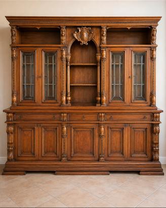 credenza libreria in noce 