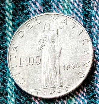 Città del Vaticano, 100 Lire, 1958