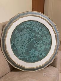 Quadro artigianale in uncinetto filet