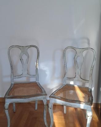 Coppia di sedie shabby chic