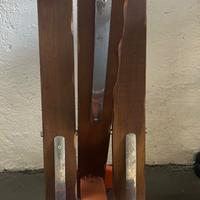 SGABELLO IN LEGNO E TESSUTO
