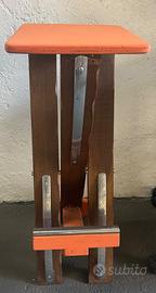 SGABELLO IN LEGNO E TESSUTO