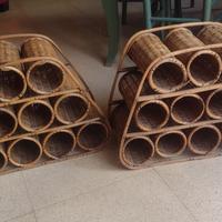 portabottiglie in rattan