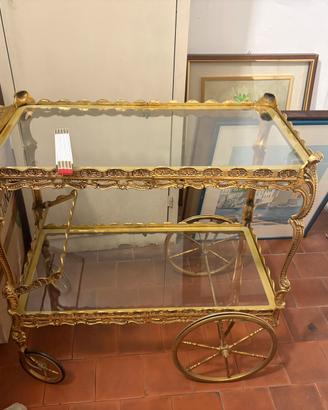 carrello portavivande vintage in ottone