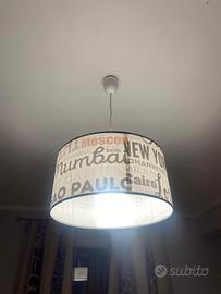 Lampadario in tessuto multicolore