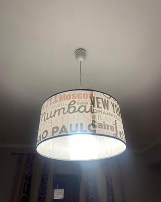 Lampadario in tessuto multicolore