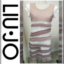 LIU JO VESTITO TUBINO ELEGANTE SETA, COTONE rosa