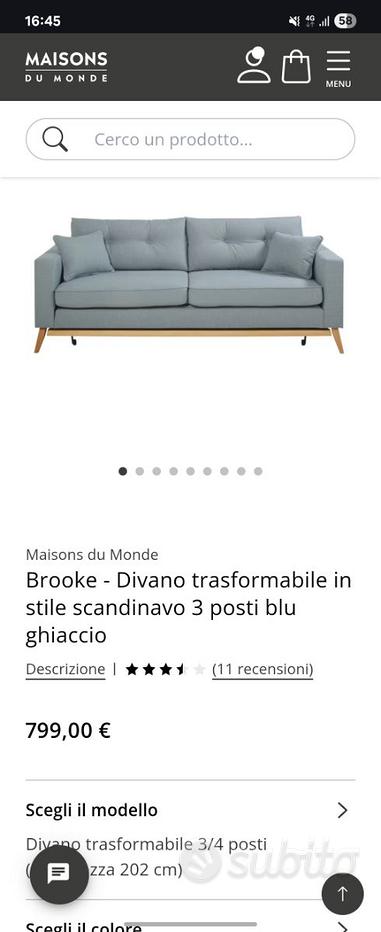 Barcelone Divano Trasformabile Maison Du Monde Divano Letto Maison Du Monde  Mobili Usati