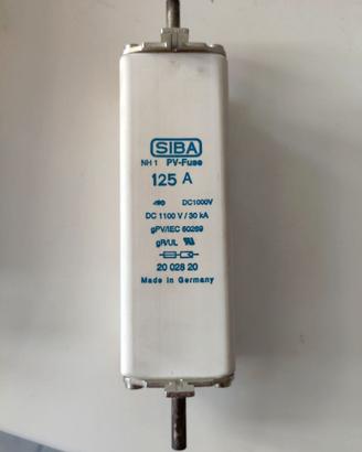 Fusibile DC fotovoltaico 125A 1100V /30kA SIBA