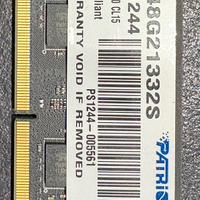 RAM 8 GB PATRIOT PER PORTATILE PSD48G21332S