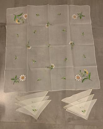 Set tovaglietta tea in organza e 6 tovaglioli te