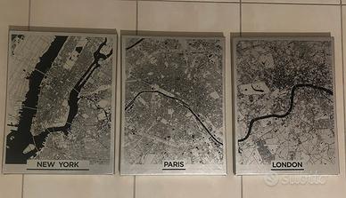 SET 3 QUADRI NEW YORK-PARIS-LONDON