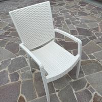 Sedie da esterno in pvc bianca