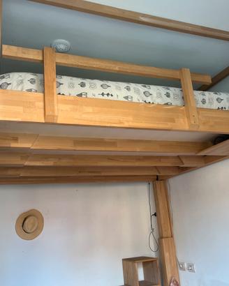 Letto matrimoniale king size soppalco Cinius