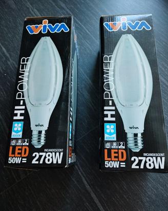 Coppia di Lampadine LED Wiva Hi-Power 50W (Nuove)