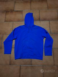 Felpa uomo invernale con cappuccio Blu nuova L