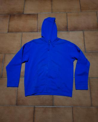 Felpa uomo invernale con cappuccio Blu nuova L