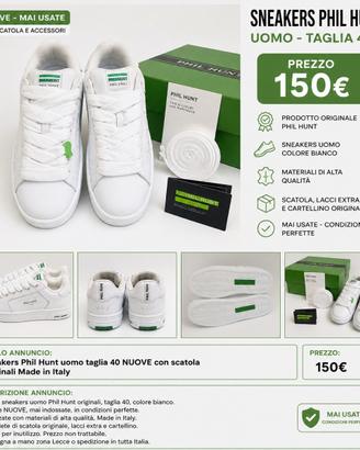 Sneakers Phil Hunt uomo taglia 40 NUOVE cn scatola