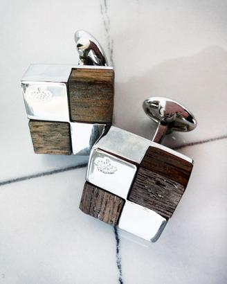 Gemelli Mulberry originali in legno con scatola