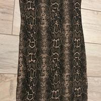 Vestito lungo a tubino attillato animalier