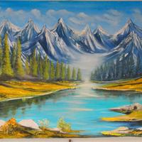 Quadri moderni paesaggi olio su tela 70x50 50x60