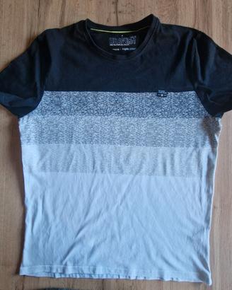 T-shirt Urban District bicolore nero grigio taglia