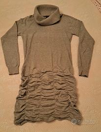 Abito in maglia con cashmere e lana grigio/tortora