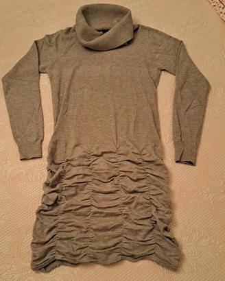 Abito in maglia con cashmere e lana grigio/tortora