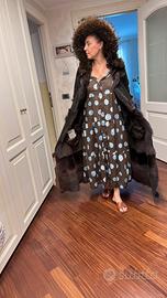 Montone cappotto donna lungo con cappuccio e cintu