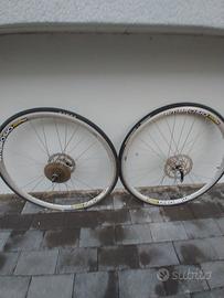 ruote ambrosio da 28" da corsa adattate per mtb