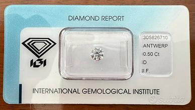 Diamante taglio brillante da 0,50 carati triplo ex